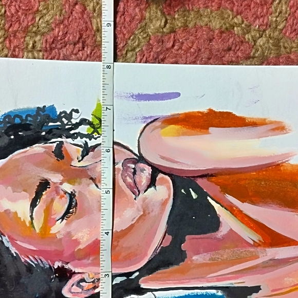 Vibrant Orange and Pink Portrait Art Painting - Picture 2 of 3